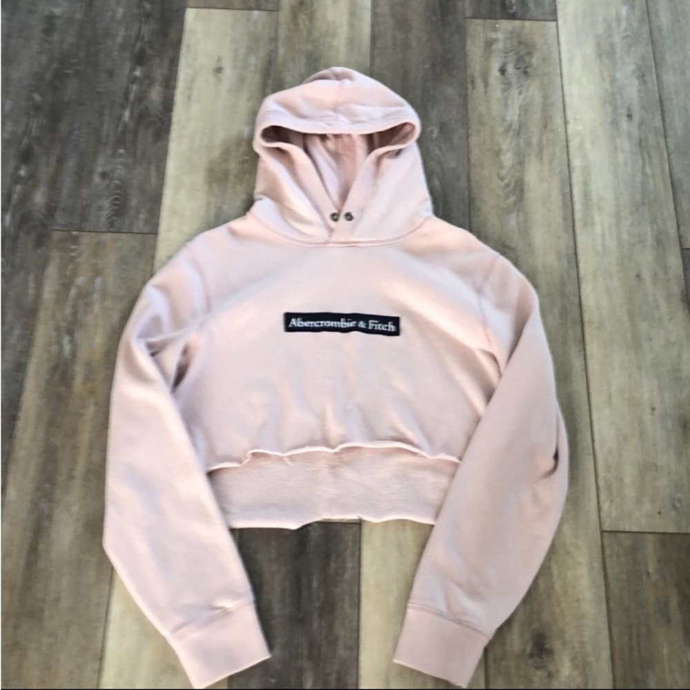 Abercrombie & Fitch Light Pink Crop Hoodie Size S